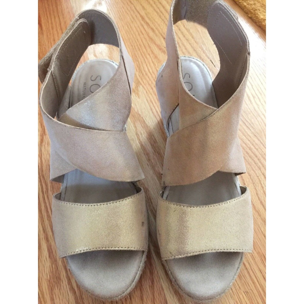 SOUL Naturalizer Oshay Gold Leather SANDALS  7B